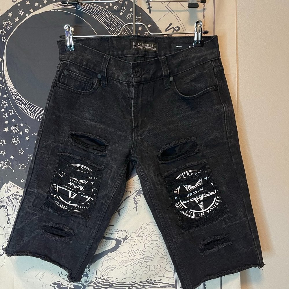 Men's Black Craft Skinny Jean Shorts